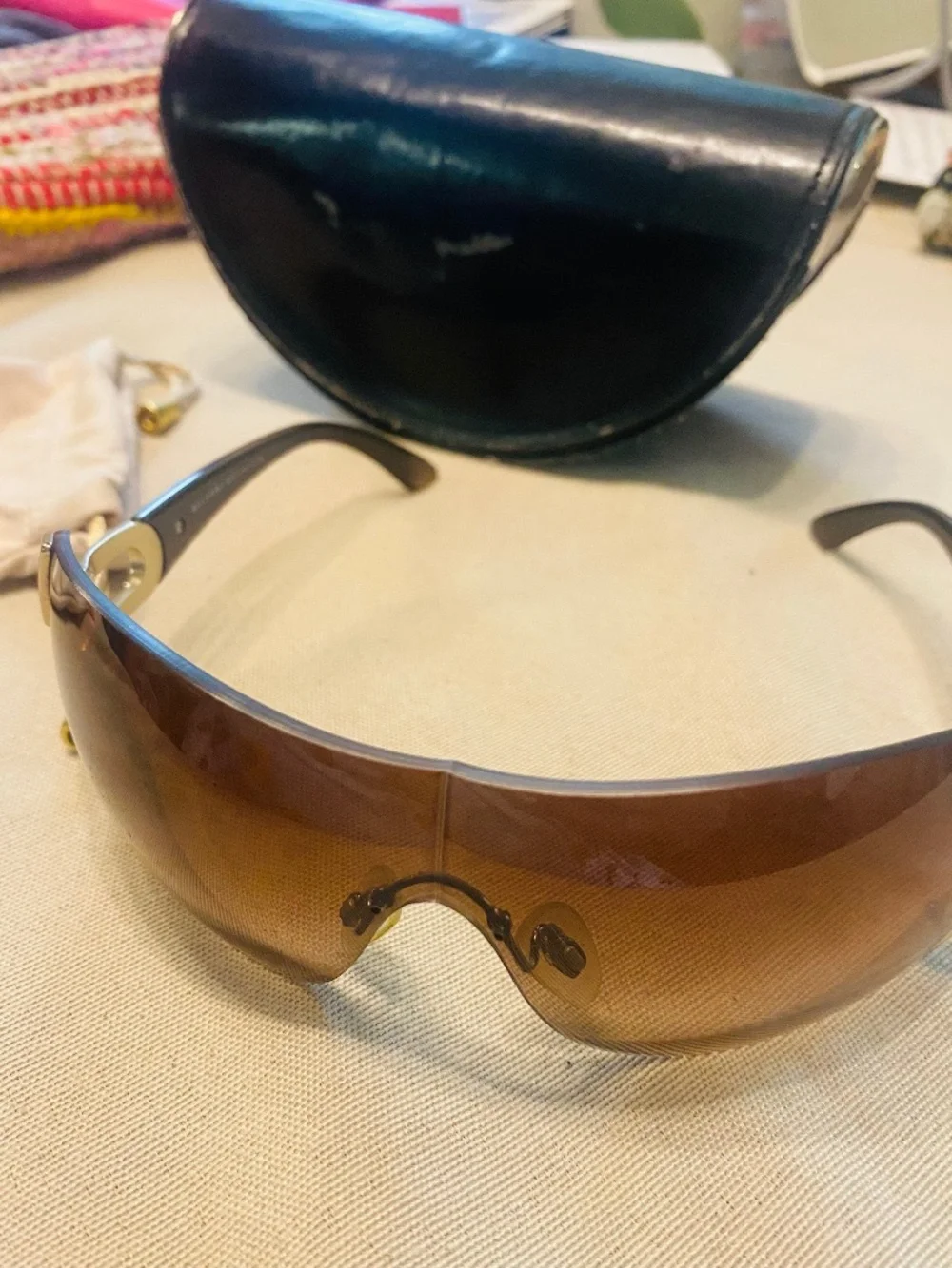 Valentino Tortoise Frame shield sunglasses